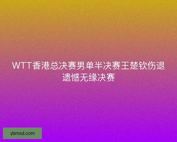 WTT香港总决赛男单半决赛王楚钦伤退遗憾无缘决赛